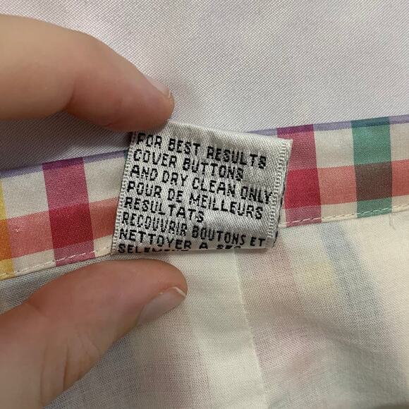 Talbots Pure Silk Pastel Gingham Plaid Side Zip Lined Pants Womens Sz 6 Colorful - Picture 5 of 5